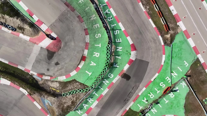 Aerial View of a Go-Kart Track