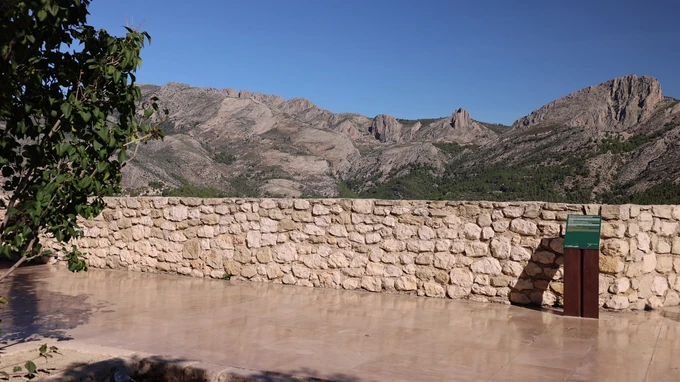 Stone Wall with Mountain View