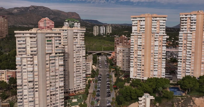 Urban Landscape with High-Rise Buildings