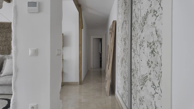 Modern Hallway with Artistic Decor