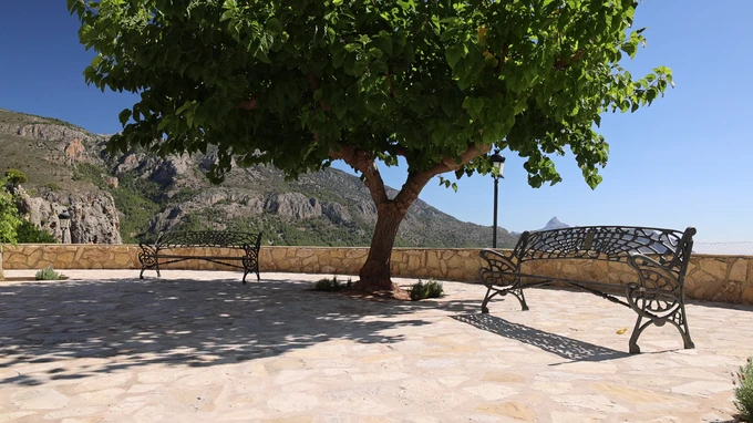 Sunny Terrace with Benches