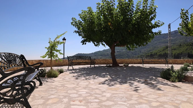 Sunny Terrace with Benches