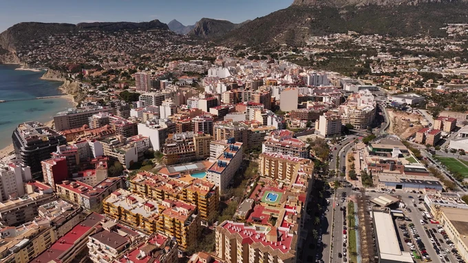 Aerial View of Coastal City