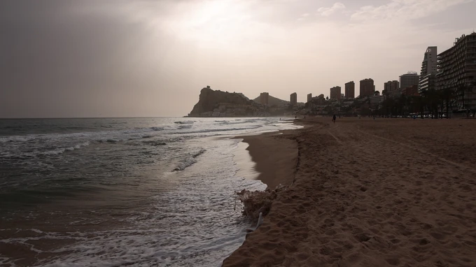 Coastal City Skyline at Dusk