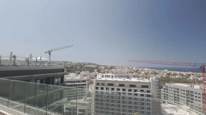 Urban Skyline with Construction