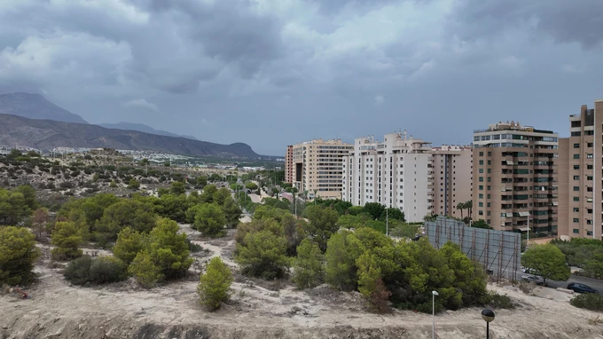 Urban Landscape with Stormy Sky