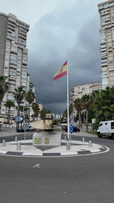 Urban Intersection with Flag