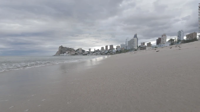 Coastal Cityscape on a Cloudy Day