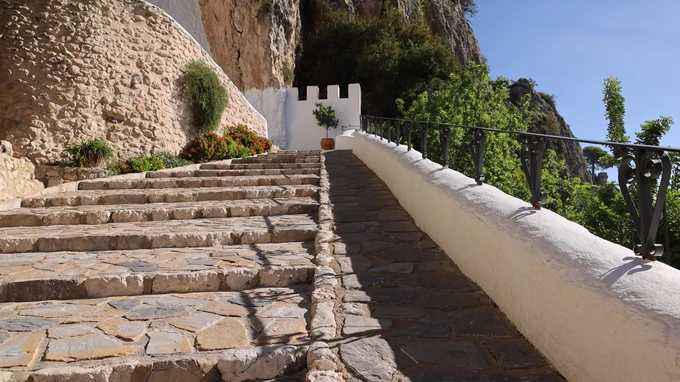 Stone Stairway in a Scenic Setting