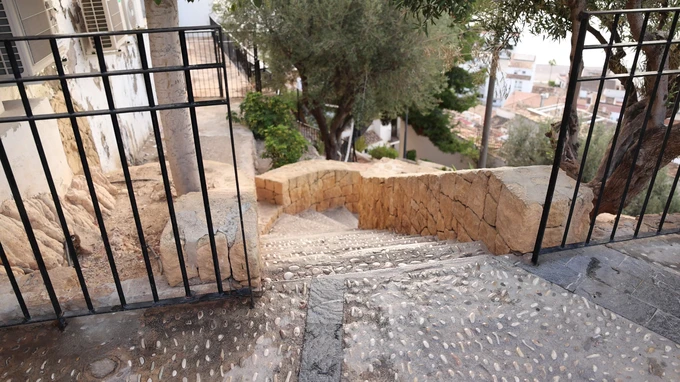 Stone Staircase in Urban Setting