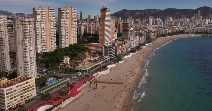 Coastal Cityscape with Beachfront