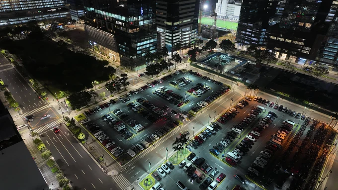 Urban Nightscape with Car Park