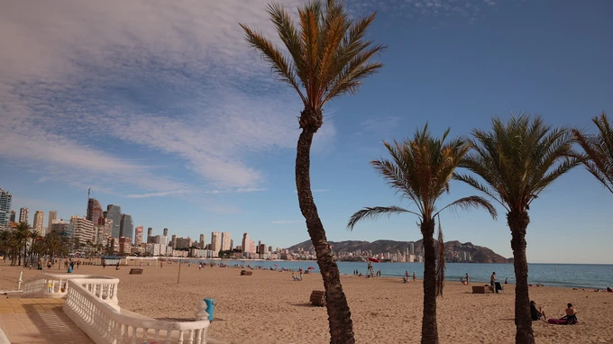 Sunny Beachfront Cityscape