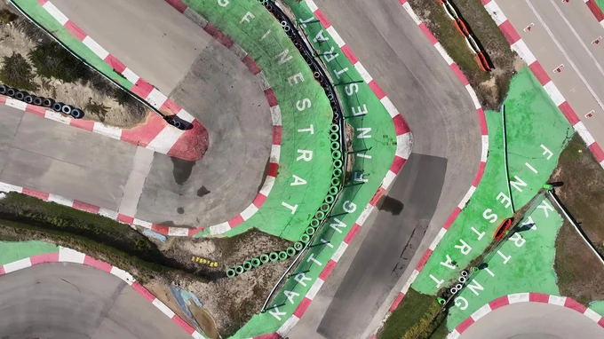 Aerial View of a Racetrack