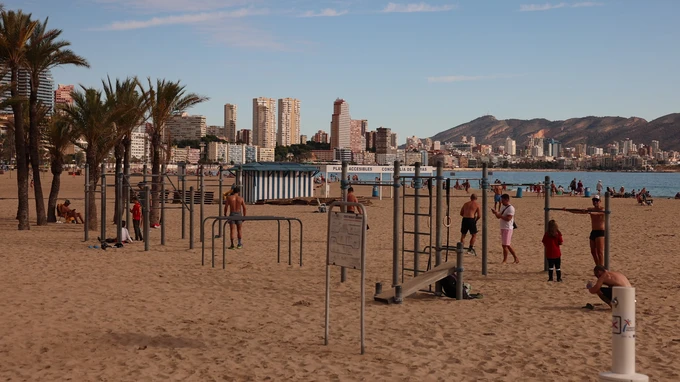 Beachfront Fitness Area in a Coastal City