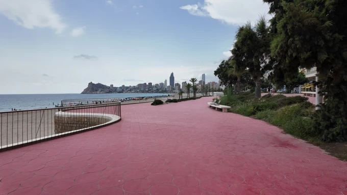 Coastal Promenade with City View