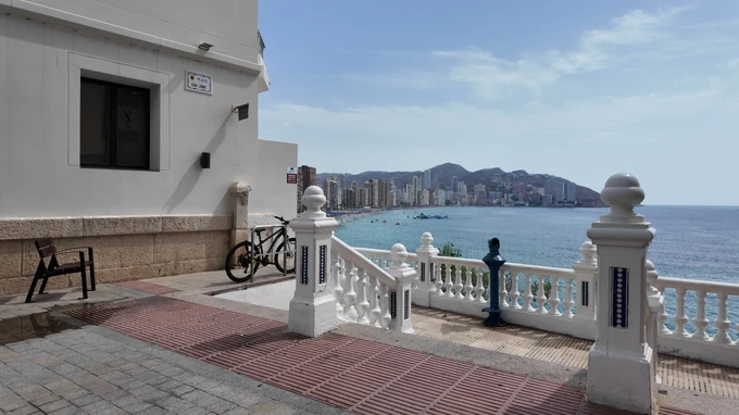 Coastal City View with Bicycle