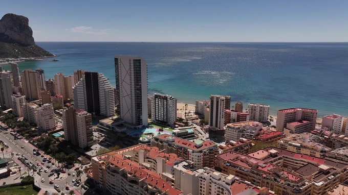 Coastal Cityscape with Beachfront