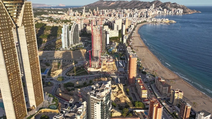Aerial Cityscape by the Coast