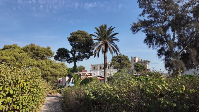 Scenic Pathway near Historical Building